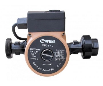 Насос циркуляционный Optima OP25-40 130мм + гайки, + кабель с вилкой